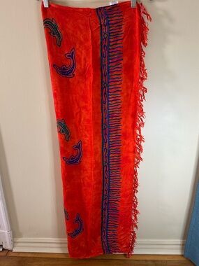 Bold Orange Printed Sarong